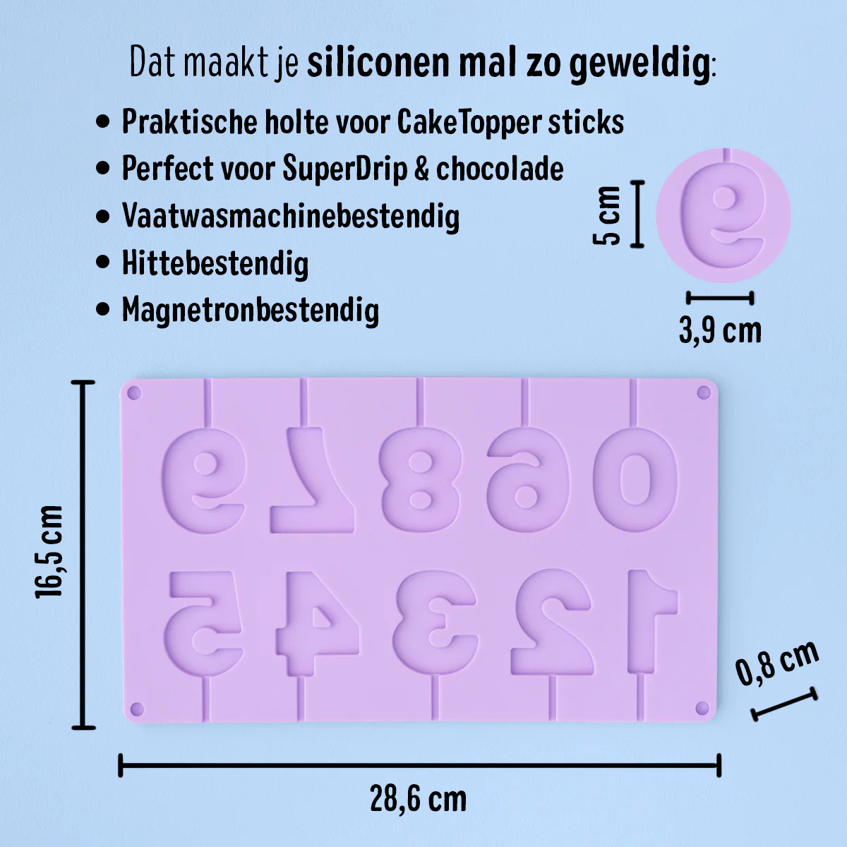 Siliconen mal Numers op stokje - Image 4